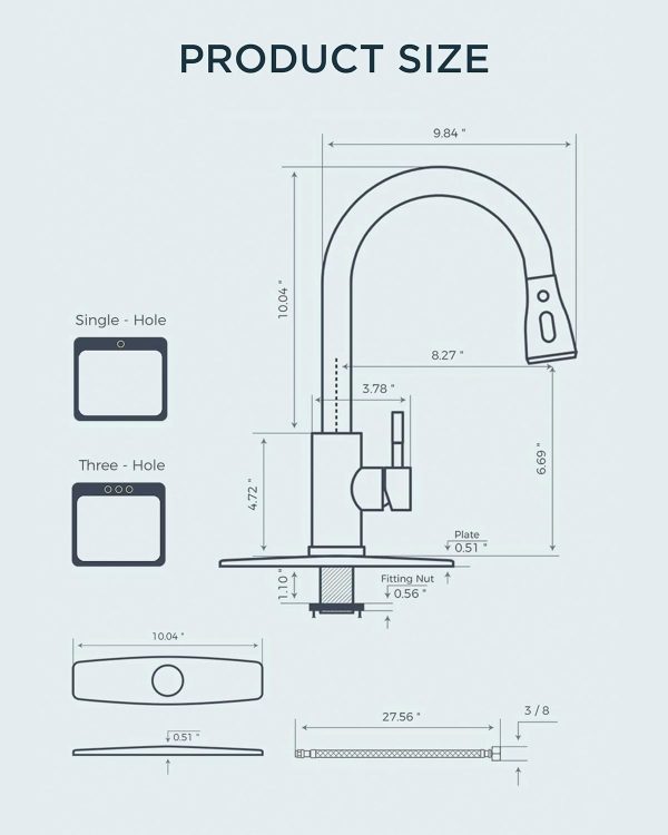 FORIOUS Kitchen Faucets with Pull Down Sprayer-3