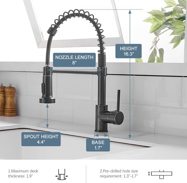 AIMADI Kitchen Faucet Oil Rubbed Bronze Pull Down Sprayer-4