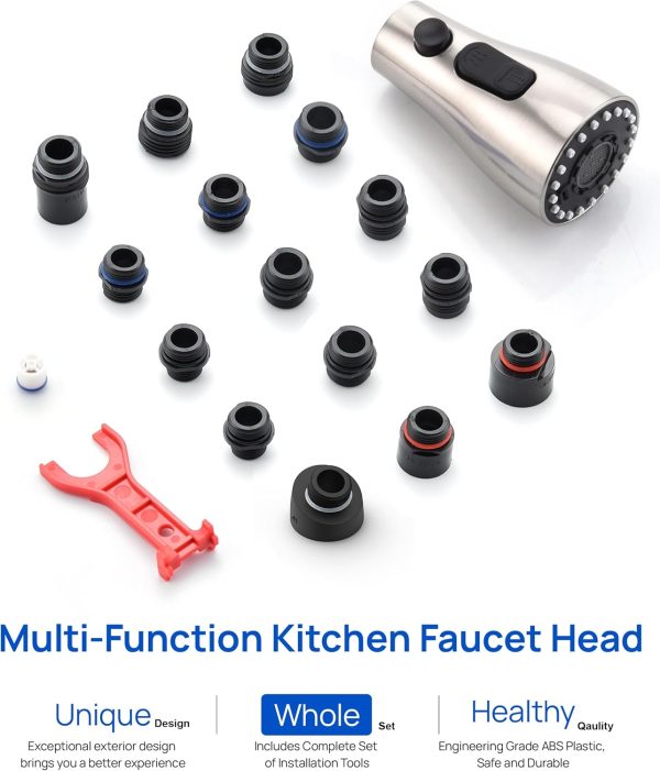 J-HVA Kitchen Faucet Head ABS Brushed Nickel Spray-8
