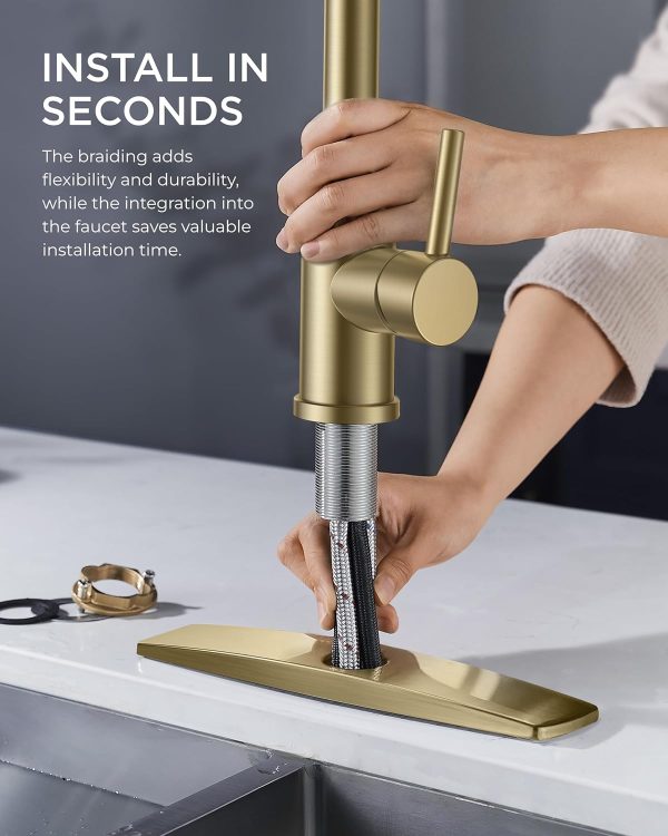 FORIOUS Kitchen Faucets with Pull Down Sprayer-4