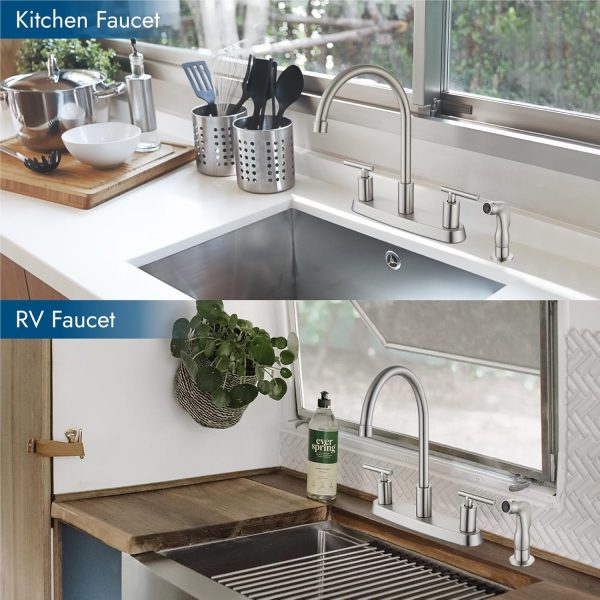 Cinwiny Kitchen Faucet Stainless Steel Side Sprayer High Arc-6