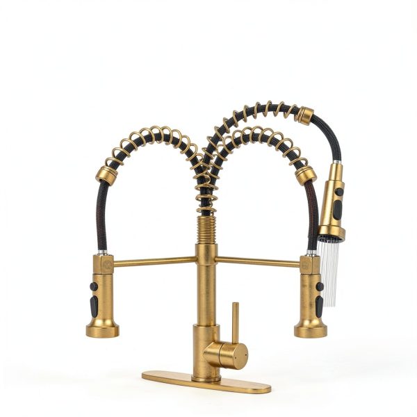 AIMADI Brushed Gold Kitchen Faucet Modern Brass Single-2