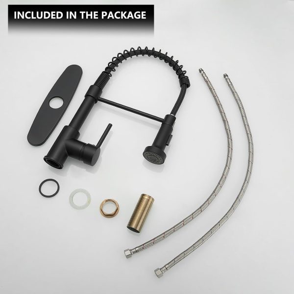 AIMADI Black Kitchen Faucet Modern Stainless Steel Pull Down-4