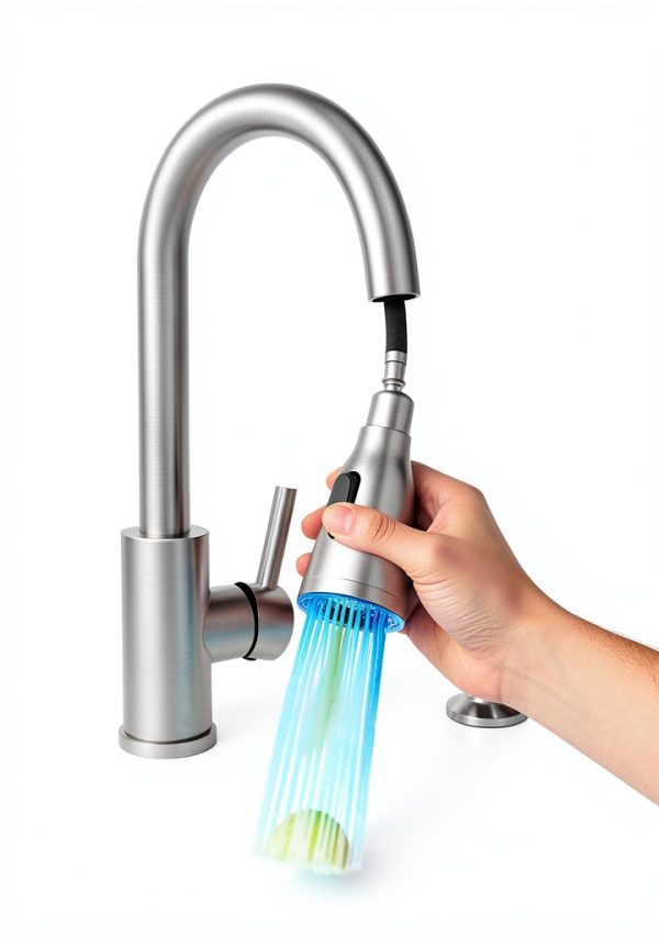 FORIOUS LED Kitchen Faucet Stainless Steel Transitional-1