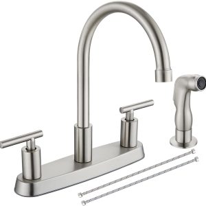 Cinwiny Kitchen Faucet Stainless Steel Side Sprayer High Arc-0