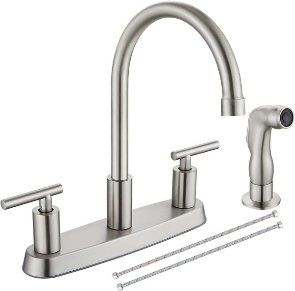 Cinwiny Kitchen Faucet Stainless Steel Side Sprayer High Arc-0
