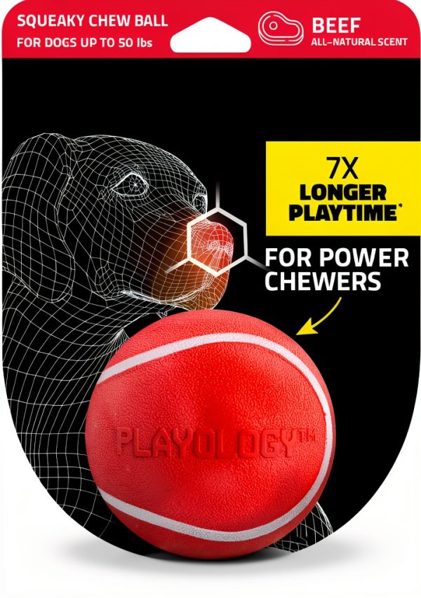Playology Squeaky Dog Ball for Medium Breeds-0
