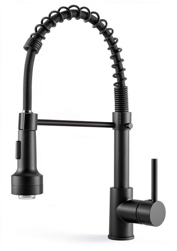 AIMADI Kitchen Faucet Matte Black LED Pull Down Sprayer-5