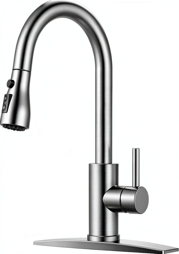 FORIOUS Kitchen Faucets with Pull Down Sprayer Stainless-0
