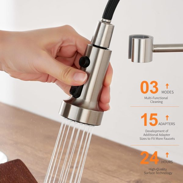 Heshanshijia Kitchen Faucet Head ABS Blade Spray Brushed-2