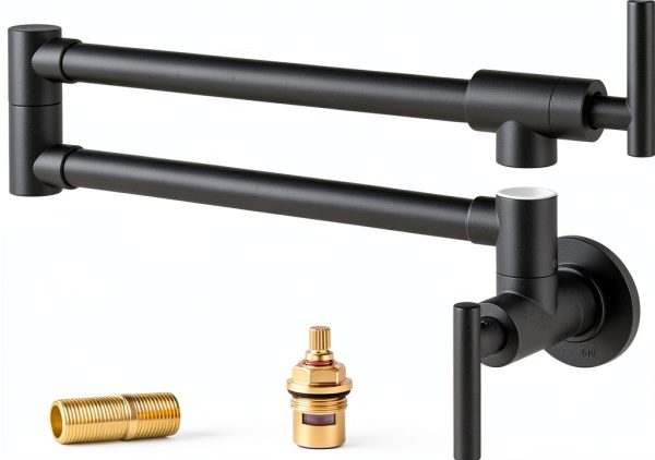 WOWOW Pot Filler Faucet Solid Brass 360 Swivel Kitchen-0