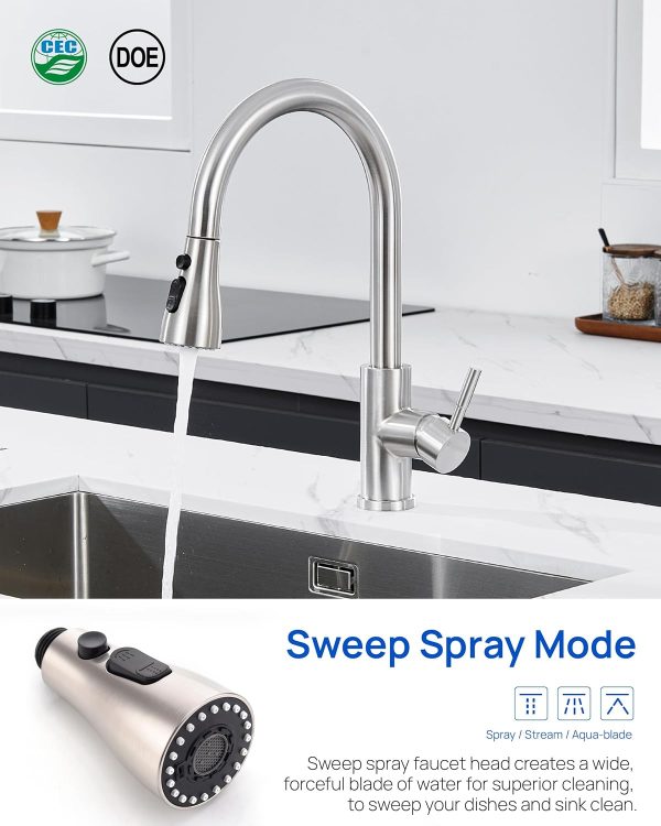 J-HVA Kitchen Faucet Head ABS Brushed Nickel Spray-4