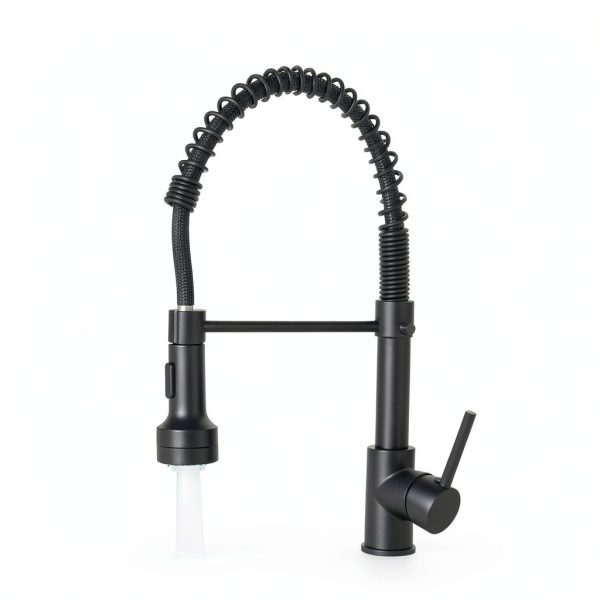 AIMADI Kitchen Faucet Matte Black LED Pull Down Sprayer-1
