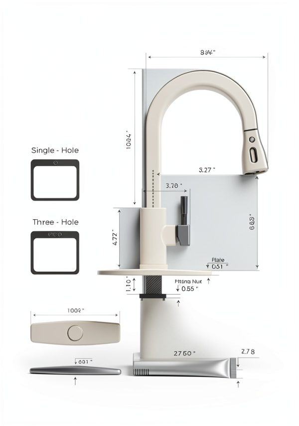 FORIOUS Kitchen Faucets with Pull Down Sprayer Stainless-3