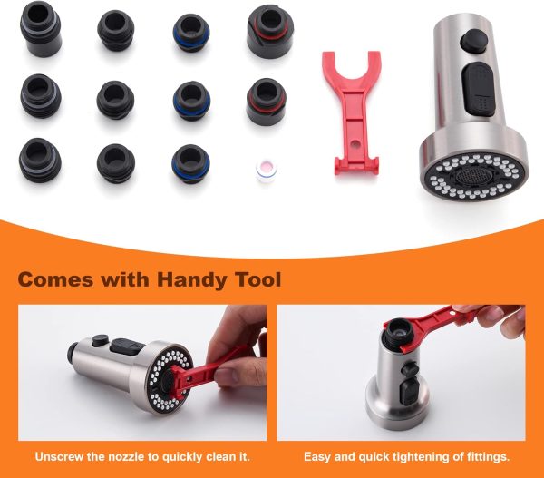 Heshanshijia Kitchen Faucet Head ABS Blade Spray Brushed-6