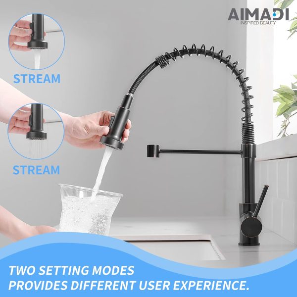 AIMADI Kitchen Faucet Oil Rubbed Bronze Pull Down Sprayer-1