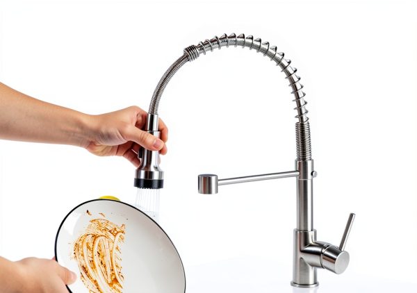 AIMADI LED Kitchen Faucet Brushed Nickel Pull Down Sprayer-3