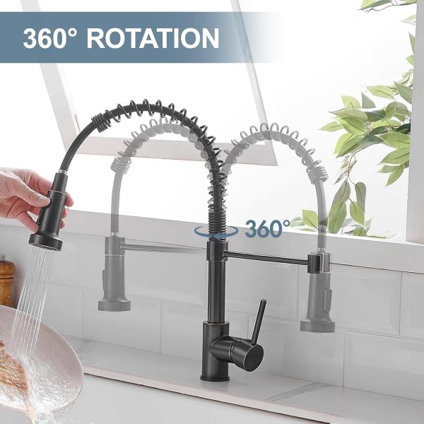 AIMADI Kitchen Faucet Oil Rubbed Bronze Pull Down Sprayer-3