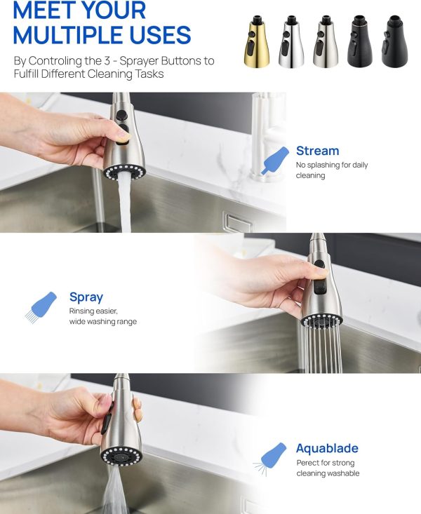 J-HVA Kitchen Faucet Head ABS Brushed Nickel Spray-1