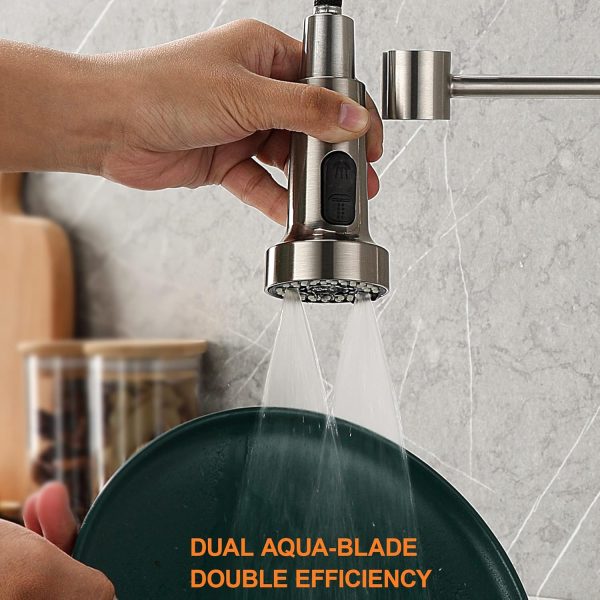 Heshanshijia Kitchen Faucet Head ABS Blade Spray Brushed-5