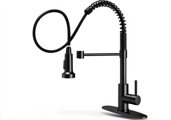 OWOFAN Black Pull Out Kitchen Faucet Stainless Steel-0