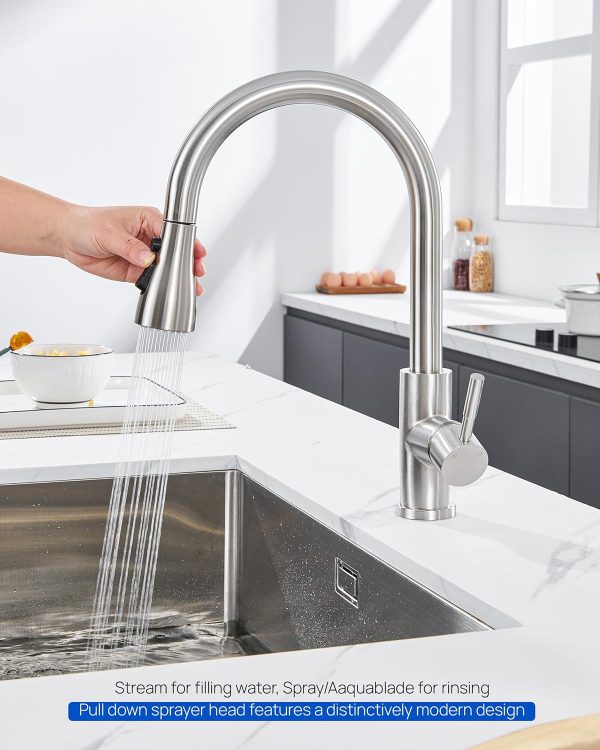 J-HVA Kitchen Faucet Head ABS Brushed Nickel Spray-3