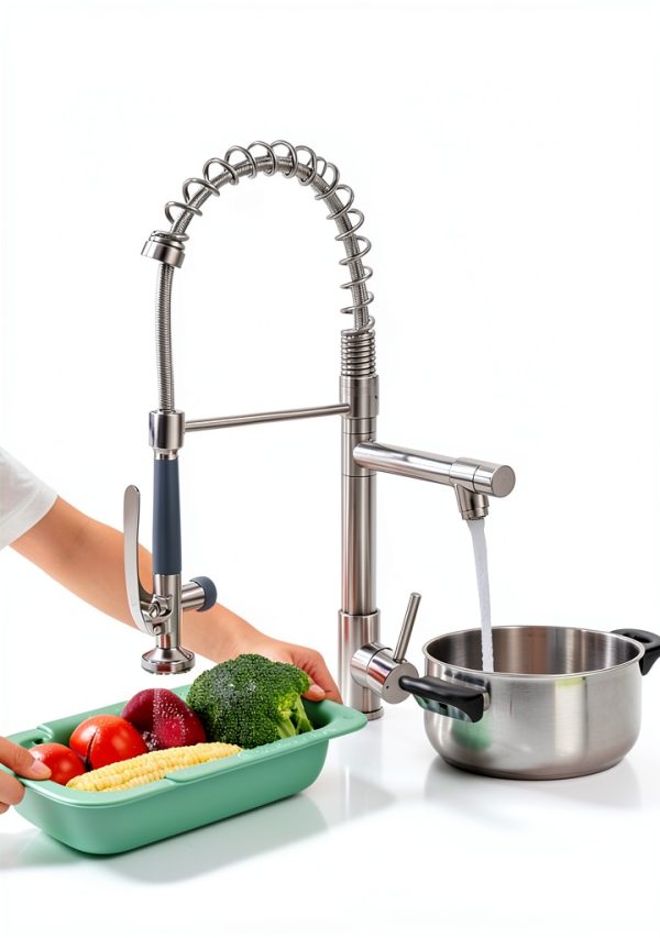 Kitchen Faucet Fapully Brushed Nickel PullDown-2