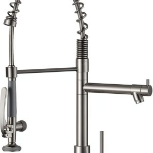 Kitchen Faucet Fapully Brushed Nickel PullDown-0