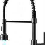 AIMADI Kitchen Faucet Matte Black LED Pull Down Sprayer-0