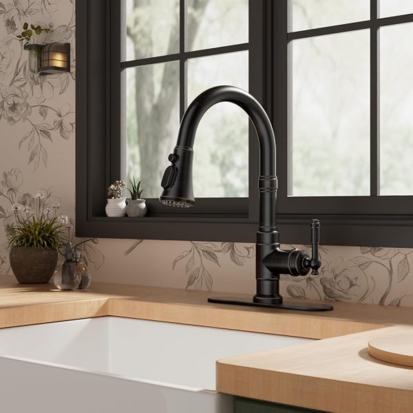 FORIOUS Vintage Kitchen Faucet Stainless Steel Pull Down-1