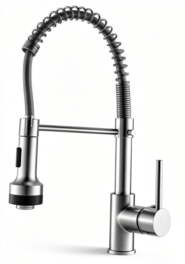 AIMADI LED Kitchen Faucet Brushed Nickel Pull Down Sprayer-5