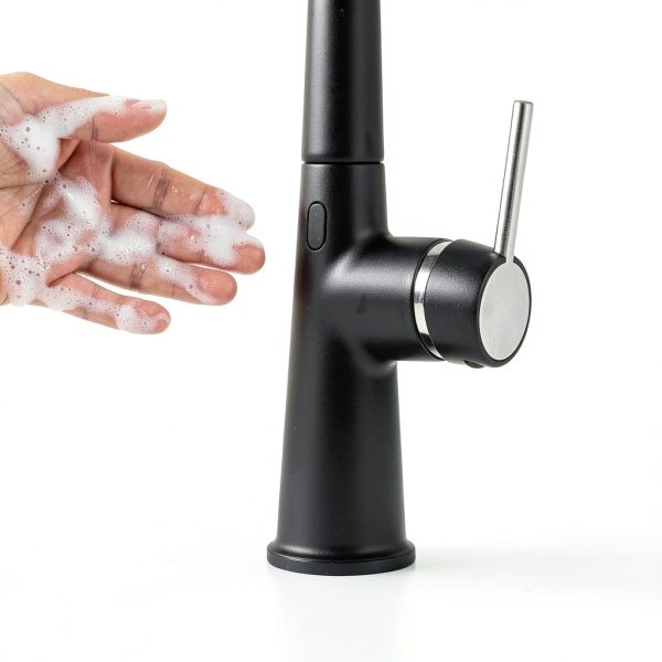 AIMADI Touchless Kitchen Faucet Black Modern Gooseneck-4
