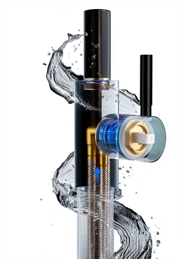 FORIOUS Kitchen Faucet with Pull Down Sprayer-4