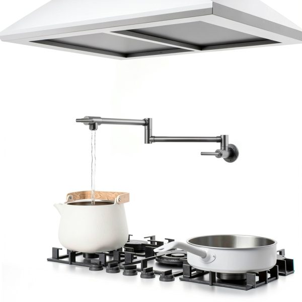 WOWOW Pot Filler Faucet Solid Brass 360 Swivel Kitchen-2