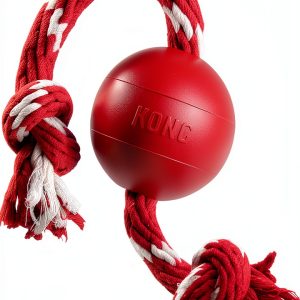 KONG Ball with Rope Dog Toy for Fetch Play-0