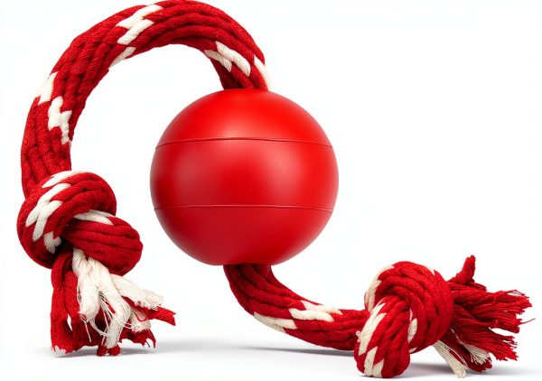 KONG Ball with Rope Dog Toy for Fetch Play-3