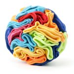 Snuffle Ball Ablechien Dog Toy Soft Fleece Treat Hider Rainbow Design-0