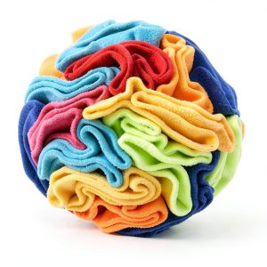 Snuffle Ball Ablechien Dog Toy Soft Fleece Treat Hider Rainbow Design-0