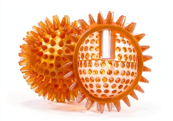 Sharlovy Dog Toy Balls Multi Color Spiky Set 6 Pack Small to Large-2