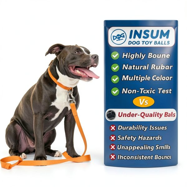 INSUM Dog Toy Balls 2.5 Inch Squeaky & Non‑Squeaky Multi‑Color Pack –-4