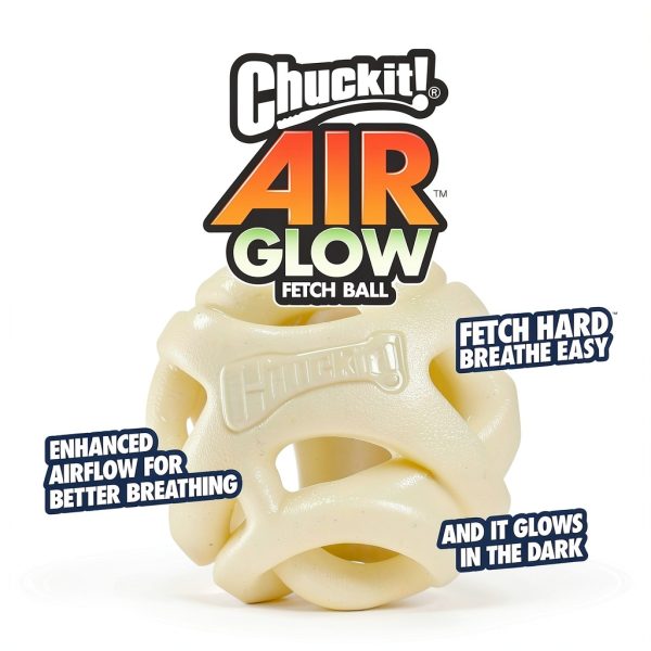 Chuckit! Air Glow Fetch Ball Dog Toy 2 Pack Medium Green Glow-4