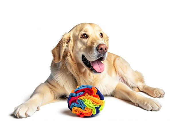 Snuffle Ball Ablechien Dog Toy Soft Fleece Treat Hider Rainbow Design-5