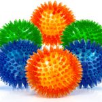 Sharlovy Dog Toy Balls Multi Color Spiky Set 6 Pack Small to Large-0