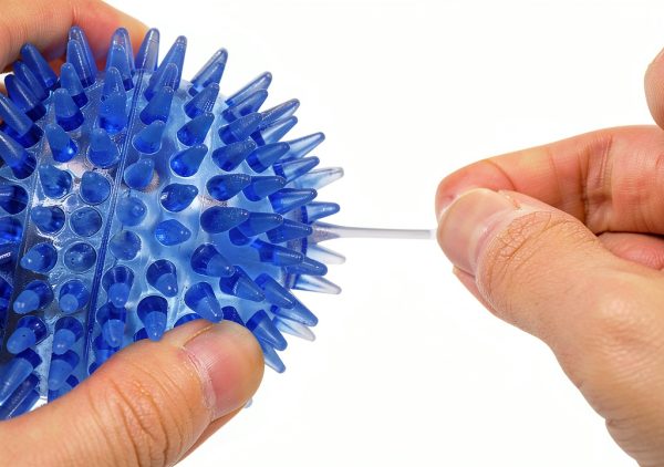 Sharlovy Dog Toy Balls Multi Color Spiky Set 6 Pack Small to Large-4