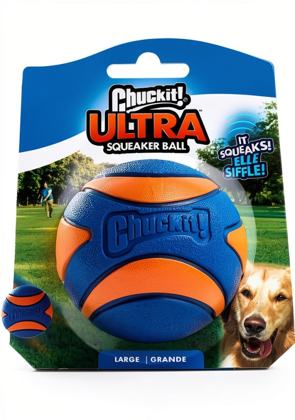 Chuckit! Squeaker Dog Ball XL & XXL Durable Rubber Fetch Toy-0
