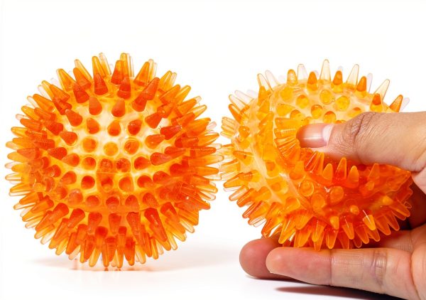 Sharlovy Dog Toy Balls Multi Color Spiky Set 6 Pack Small to Large-3