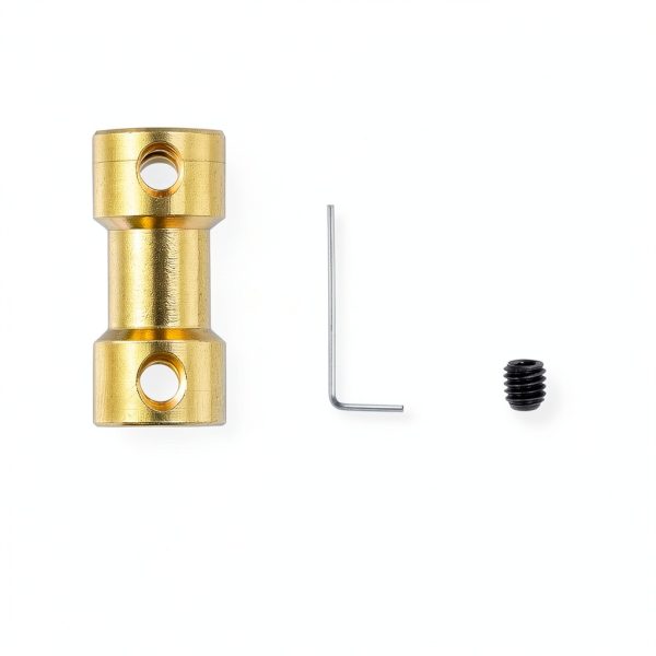 Brass Shaft Coupling MECCANIXITY 2pcs Motor Connector with Screws-2
