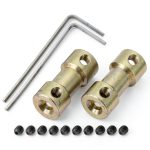 Brass Shaft Coupling MECCANIXITY 2pcs Motor Connector with Screws-0