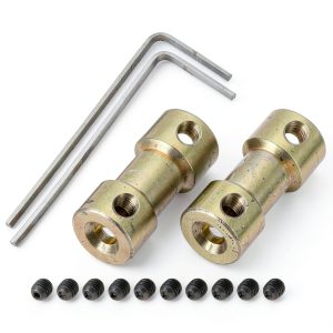 Brass Shaft Coupling MECCANIXITY 2pcs Motor Connector with Screws-0
