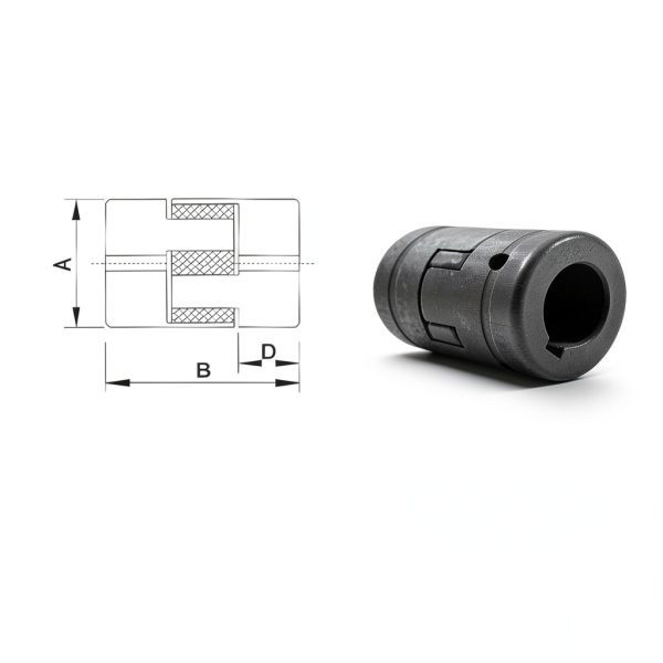 1 to 1 L075 Flexible 3-Piece L-Jaw Coupling – Saelno Cast Iron HT250-4